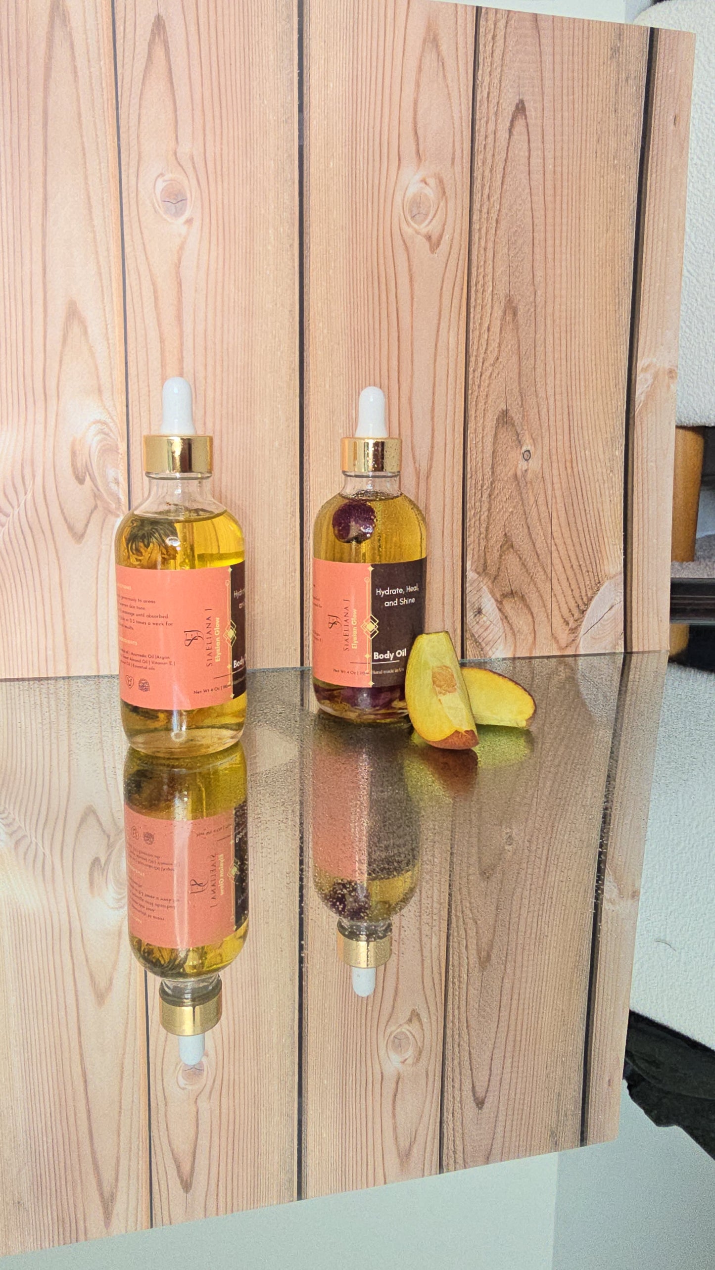 Elysian Peach Body Oil β Luxurious Glow for Radiant Skin