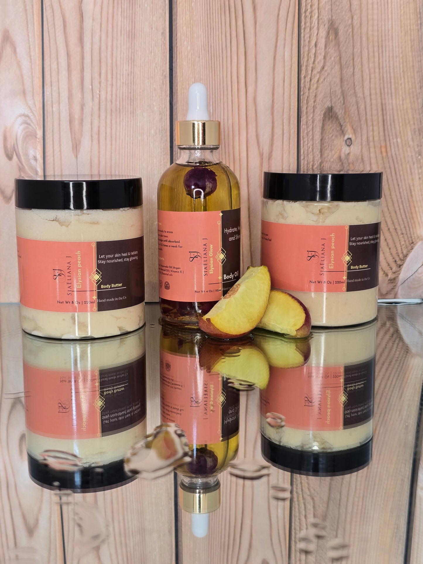 Elysian Peach Lux Body Set – Hydration & Glow Collection
