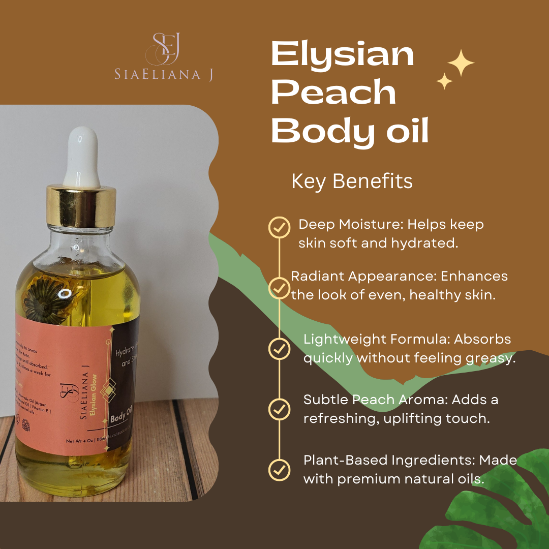 Elysian Peach Body Oil β Luxurious Glow for Radiant Skin