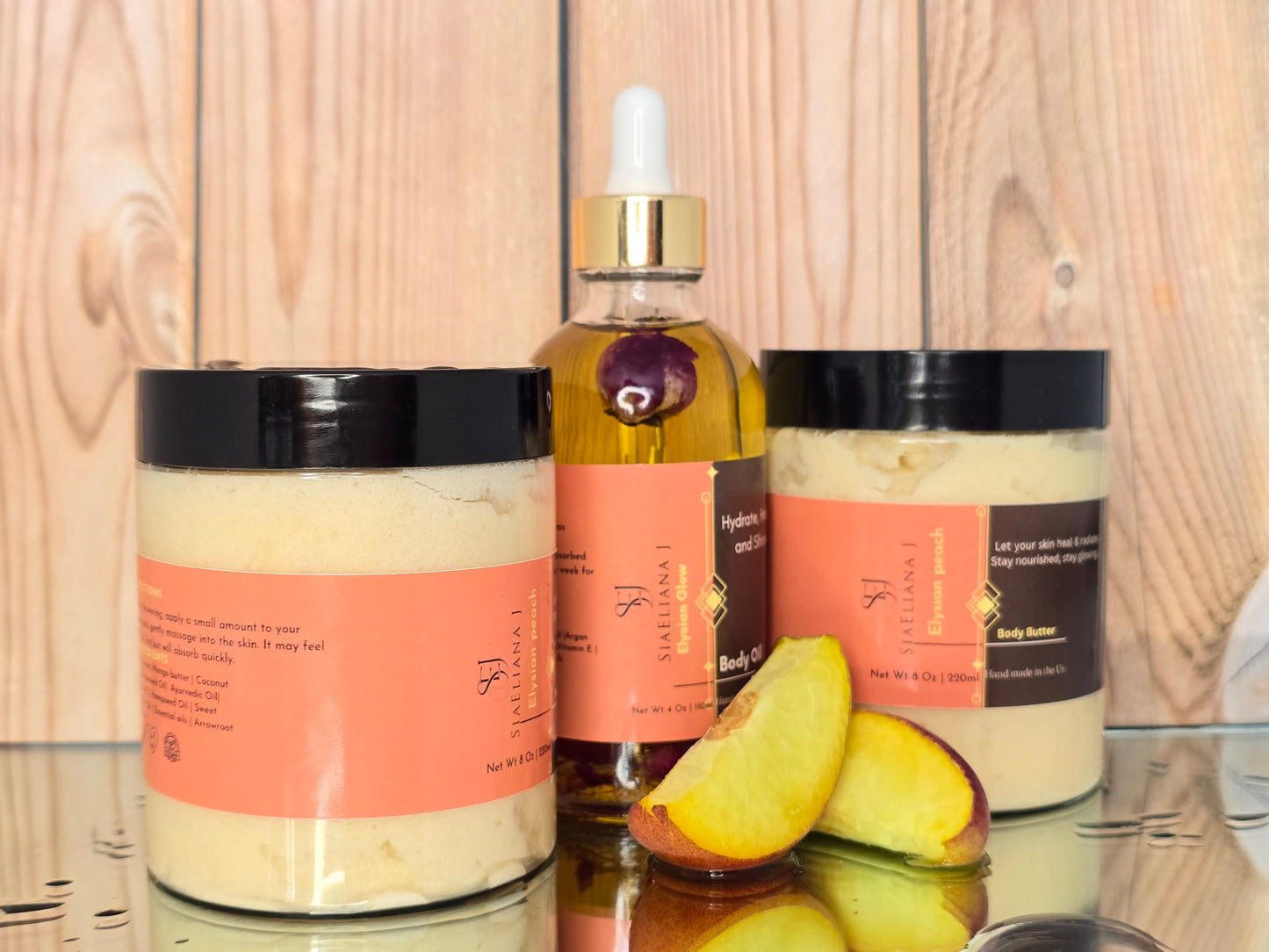 Elysian Peach Lux Body Set – Hydration & Glow Collection